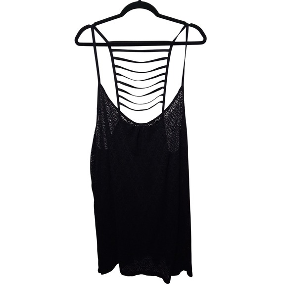 torrid Tops - Torrid Black Lace Ladder Back Tank Top Women's Plus Sz 2 Geometric Sheer Strappy